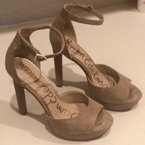 Sam Edelman Nude suede platform heels